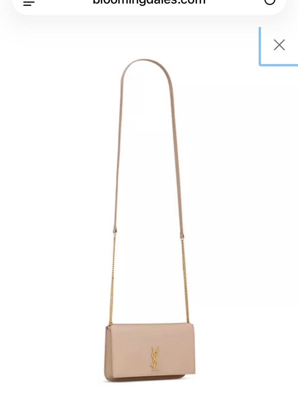 Authentic New Saint Laurent Leather Chain Cassandre Crossbody Bag phone holder